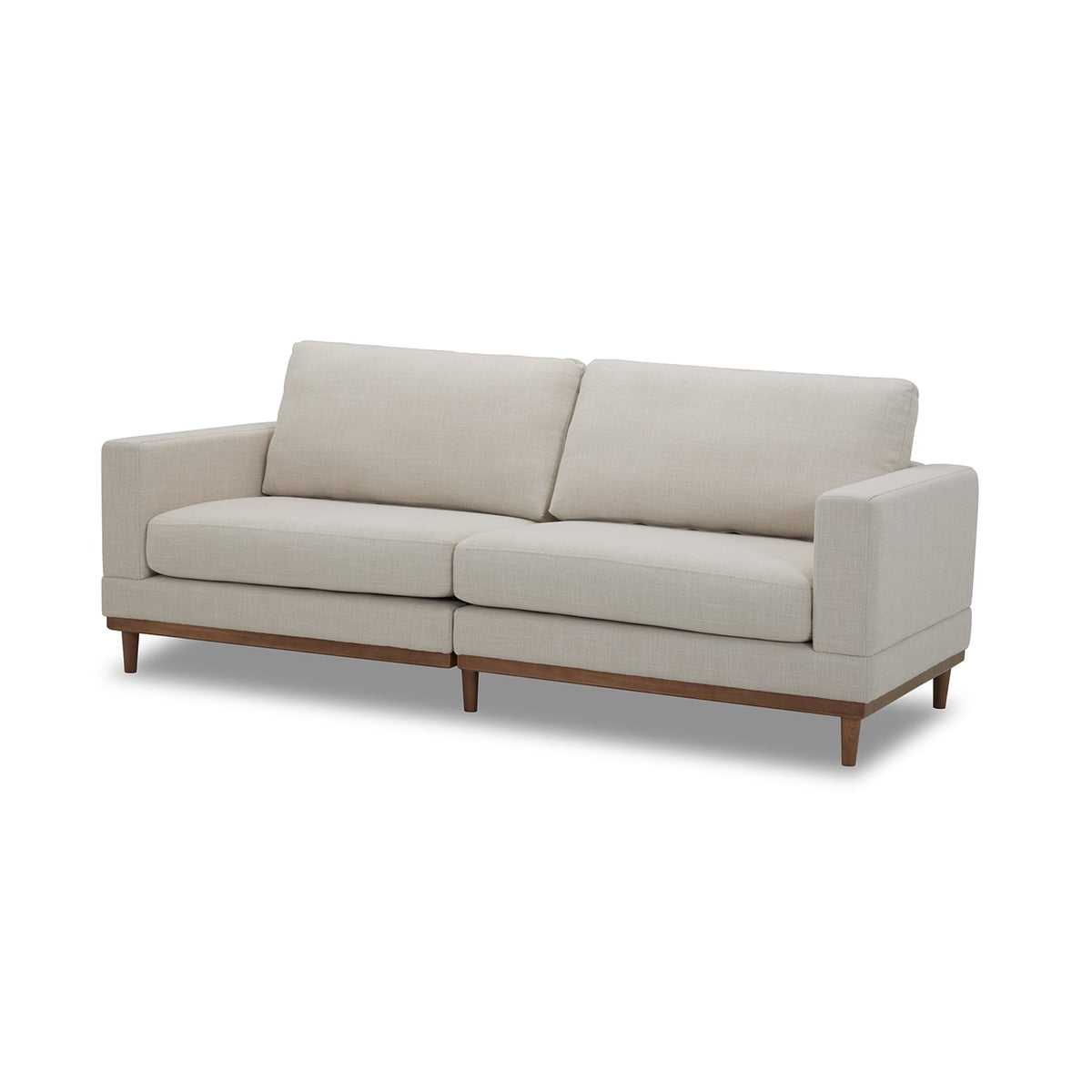  Springwood Wood Frame 83.46" Couch, Cream Linen, Light Honey Woodbase Finish