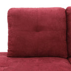 Hommoo Modern Flannel L-Shaped Sectional Couch Sofa, Living Room Furniture Sets Sectional Couches and Sofas, Red(No Ottoman)