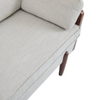 Mid-Century Modern Sofa with Slim Track Arms and Wood Frame, Beige