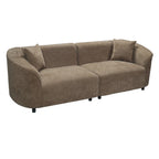 Christopher Knight Home 87" Curved Contemporary Fabric Sofa in Plush Seating, Streamlined Design Durable Frame, Brown