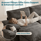 DoMaDing 108" L Shaped Modular Sectional Cloud Sofa, Sofa Couch for Living Room, Comfortable Couch with Modular Design, Sturdy Frame, Dark Gray