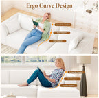  106" Modular Sectional Sofa with Chaise, Deep Seat Comfy Cloud Couch Corduroy L Shaped Sofa Sectional Couches for Living Room Bedroom, No Assembly Required (Beige, Right-Facing Chaise)