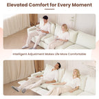 Magic Home Power Recliner Sofa Couch Set, 2 Seat Electric Recliner with Heating, USB Ports for Families, Modern Loveseat Electric Recliner Sofa for Small Space Living Room Home Theater, Beige