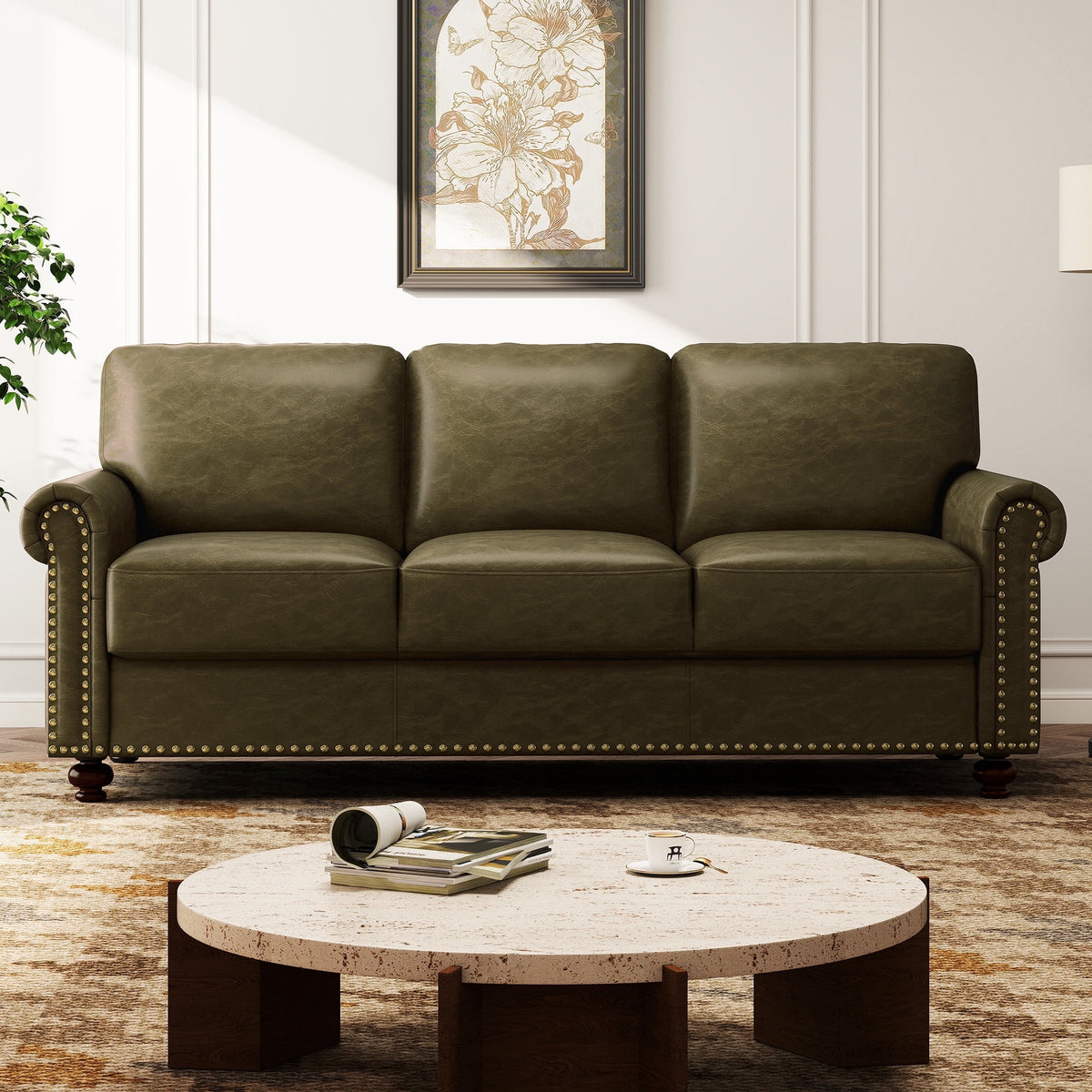 SOLIA 3-Seat Modular Sectional Sofa Couch Faux Leather