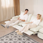 Magic Home Power Recliner Sofa Couch Set, 2 Seat Electric Recliner with Heating, USB Ports for Families, Modern Loveseat Electric Recliner Sofa for Small Space Living Room Home Theater, Beige