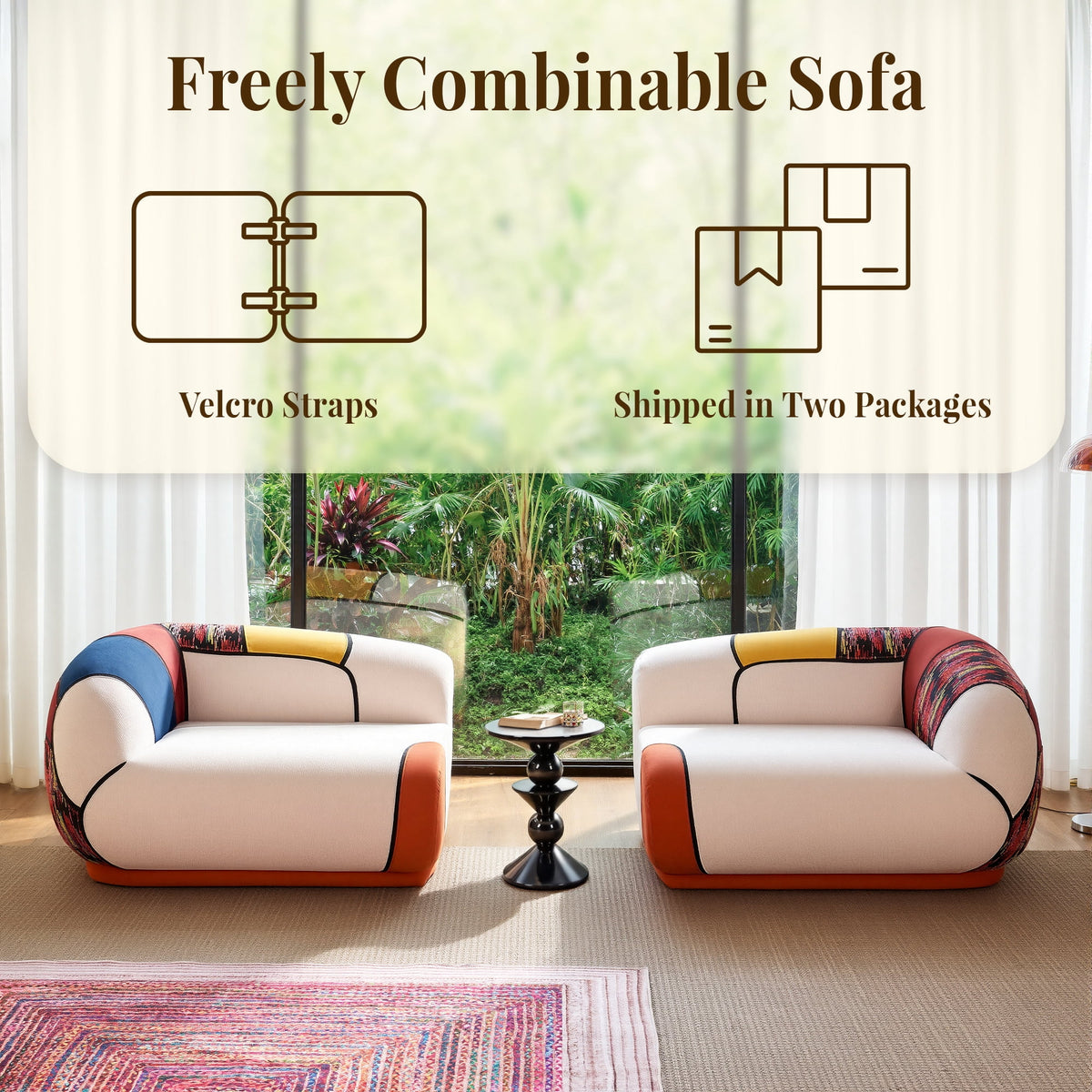 YINIX 102" Modern Sofa with Extra Deep Seat, Comfy Upholstered Couch for Living Room,Beige