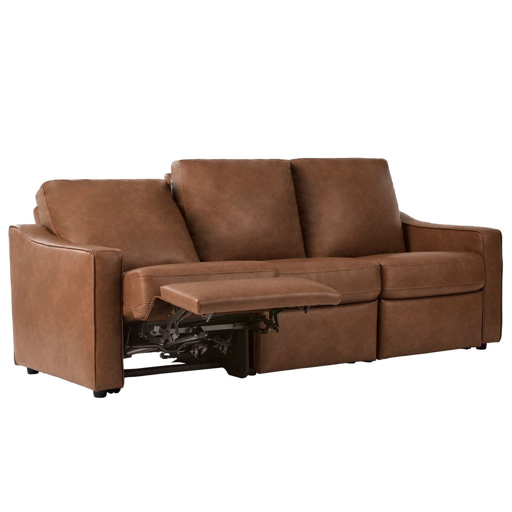  Allen 77" Powered Reclining Sofa, Cocoa Faux Leather