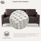 Serta Hemsworth Mid-Century Modern Style Sofa, Charcoal Faux Suede
