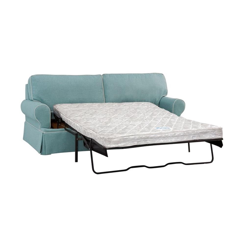American Furniture Classics Model 8-040M-S275A Coastal Aqua Series Sleeper Sofa with Four Accent Pillows