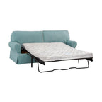 American Furniture Classics Model 8-040M-S275A Coastal Aqua Series Sleeper Sofa with Four Accent Pillows