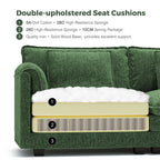 CDCASA 113" Modular Sectional Sofa with Movable Ottoman, 4-Seat Large L Shaped Couch with Deep Seat, Comfy Chenille Sectionals for Living Room, Green