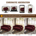  Modular Sectional Sofa, 4 Seat Velvet Sofa Couch Convertible Sofa Bed for Living Room Red