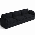  Cloud Like Comfort Sofa,Double?Layer High?Resilience Memory Foam Cushion,Removable Zippered Cover with 2 Pillows for Living Room, Bedroom, Apartment & Small Family,Black