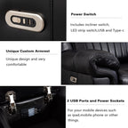 GOOEEN 6-Seater Electric Recliner Sofa Modern Faux Leather Living Room Set Black