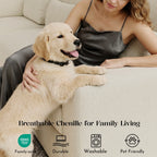 Hombryzy 146" Modular Sectional Sofa with Movable Ottoman, U-Shaped Deep Seat Cloud Couch for the Living Room, 6-Seat, Beige
