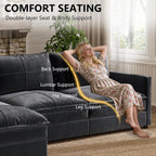 FANRAL 108" U-Shaped 5 Seat Modular Sectional Sofa, Sleeper Couch with Ottoman & Side Pockets, Modern Deep Seat Cloud Couch with Chaise for Living Room Bedroom Office,Gray Sectional Couch