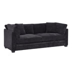 Christopher Knight Home 83.5" Modern 3-Seater Sofa with Flared Arms and Pillows, Chenille Upholstery, Black
