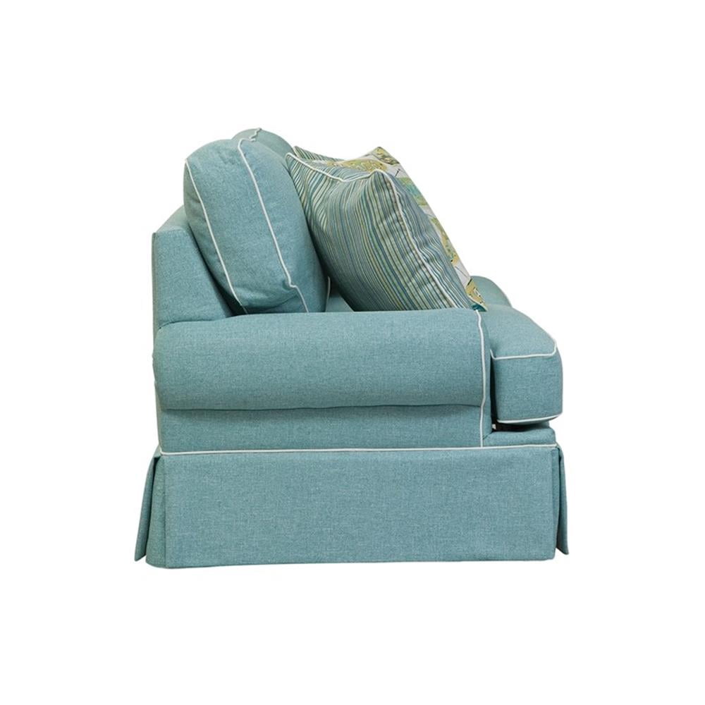 American Furniture Classics Model 8-040M-S275A Coastal Aqua Series Sleeper Sofa with Four Accent Pillows