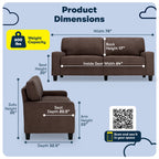 Serta Palisades 78" Track Arm Sofa with Removable Covers Dark Brown