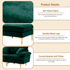 Wiilayok 114" U-Shaped Sectional Sofa,Velvet Modular 4 Seat Sofa Set for Living Room,Convertible L Shaped Sofa Couch Set with Chaise Lounge, Ottoman and Pillows