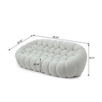Sdorens 98.43" Bubble Couch,Modern Upholstered Mesh Fabric Lazy Floor Sofa,3D Honeycomb Shape Bubble Sofa Curved Couch for Living Room,Office,Apartment,No-Assembly(Light Gray,3-Seater)