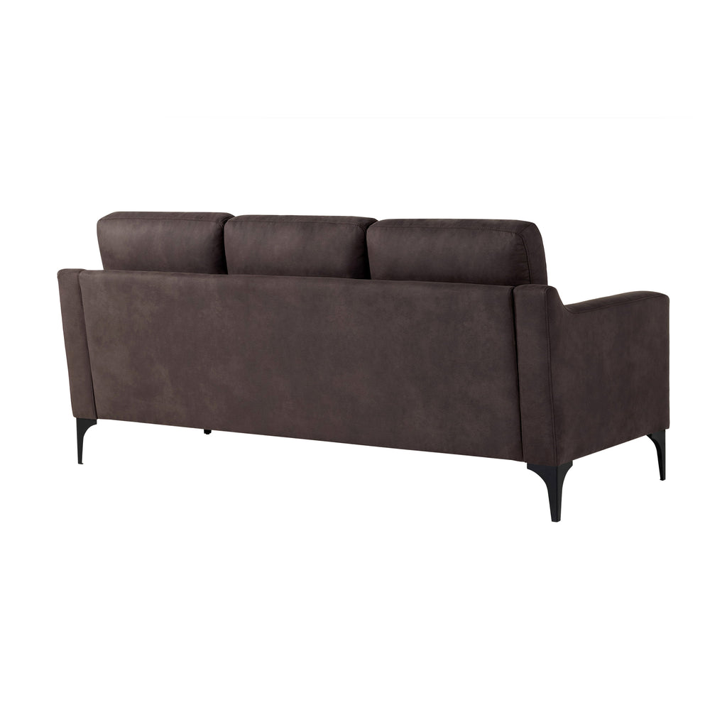 Serta Hemsworth Mid-Century Modern Style Sofa, Charcoal Faux Suede