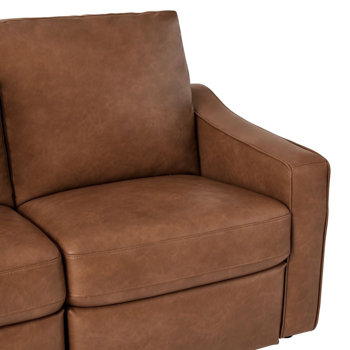  Allen 77" Powered Reclining Sofa, Cocoa Faux Leather