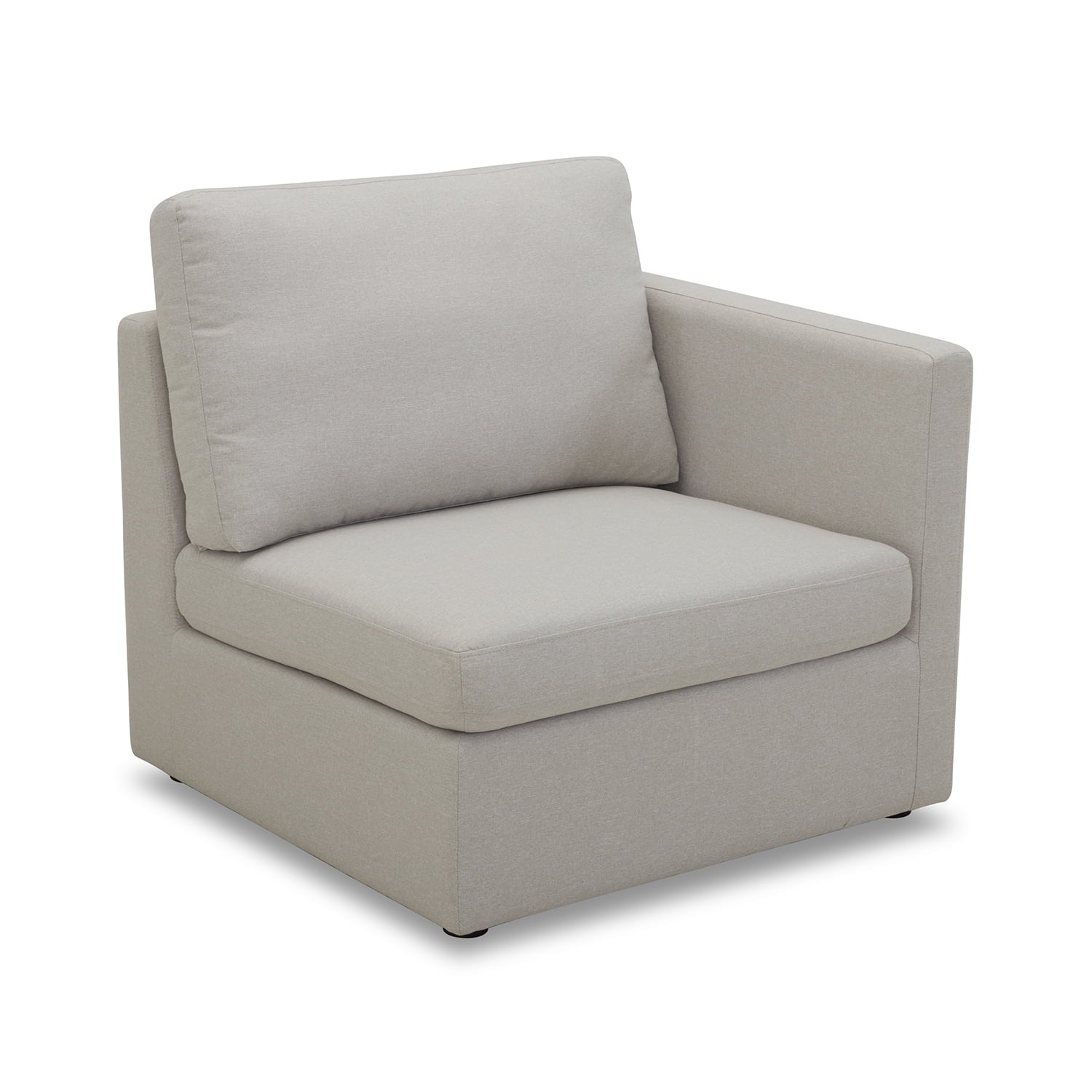  100'' Modular Sectional Sofa with Storage Ottoman, White Linen