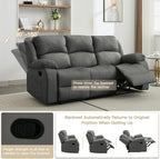 Chizzysit Reclining Couch Sleeper Sofa Set Chaise Lounge Chair Leather Recliner Couch Loveseat for Living Room, Theater Seating - Gray