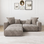 bokifol 2 Seater Modular Sectional Sofa,102" L Shaped Comfy Cloud Couch Sectional Sofa,Corduroy Sofa Sleeper Deep Seat Sofa with Throw Pillows for Living Room,Brown