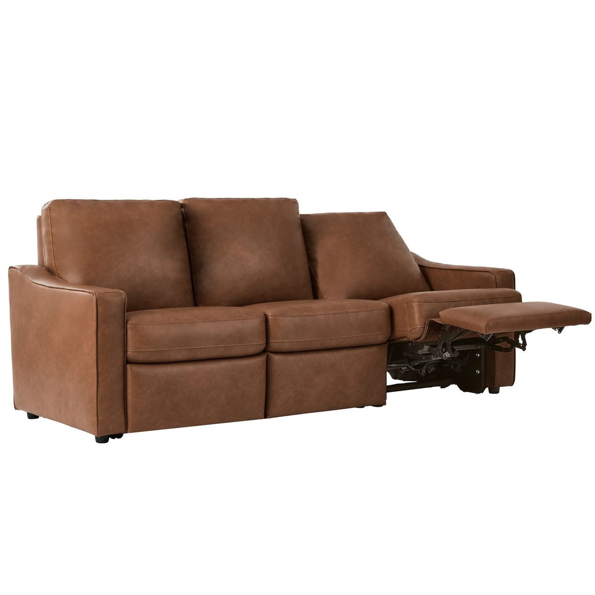  Allen 77" Powered Reclining Sofa, Cocoa Faux Leather