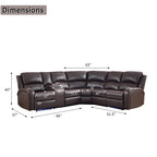  Power Reclining Sectional Sofa with LED Lights ? Faux Leather L-Shape Sectional with Dual Power Recliners, Storage Console & Cup Holders