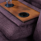  3 Piece Sectional Sofa, Living Room Couch with Storage Ottoman&Cup Holder, Linen, Left Hand, Purple