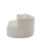 Christopher Knight Home 90" Curved Boucle Sofa with Pillows, Modern 3-Seat Upholstered Couch, White