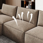 175" Oversized Boneless Couch for Living Room, Modern Modular Sectional, Convertible, U Shaped, Deep Seat, Big Comfy Sofa Set with Ottoman,Brown