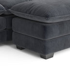  145.7" U Shaped Modular Sectional Sofa with Movable Ottomans, Corduroy Cloud Sofa Couch with 25.2" Deep Seat, Removable Washable Covers, 4-5 Seater Comfy Modular Sofa for Living Room Apartment