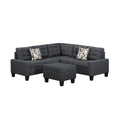 ASINMAK L Shaped Fabric Sectional Sofa with Couch and Ottoman, Gray