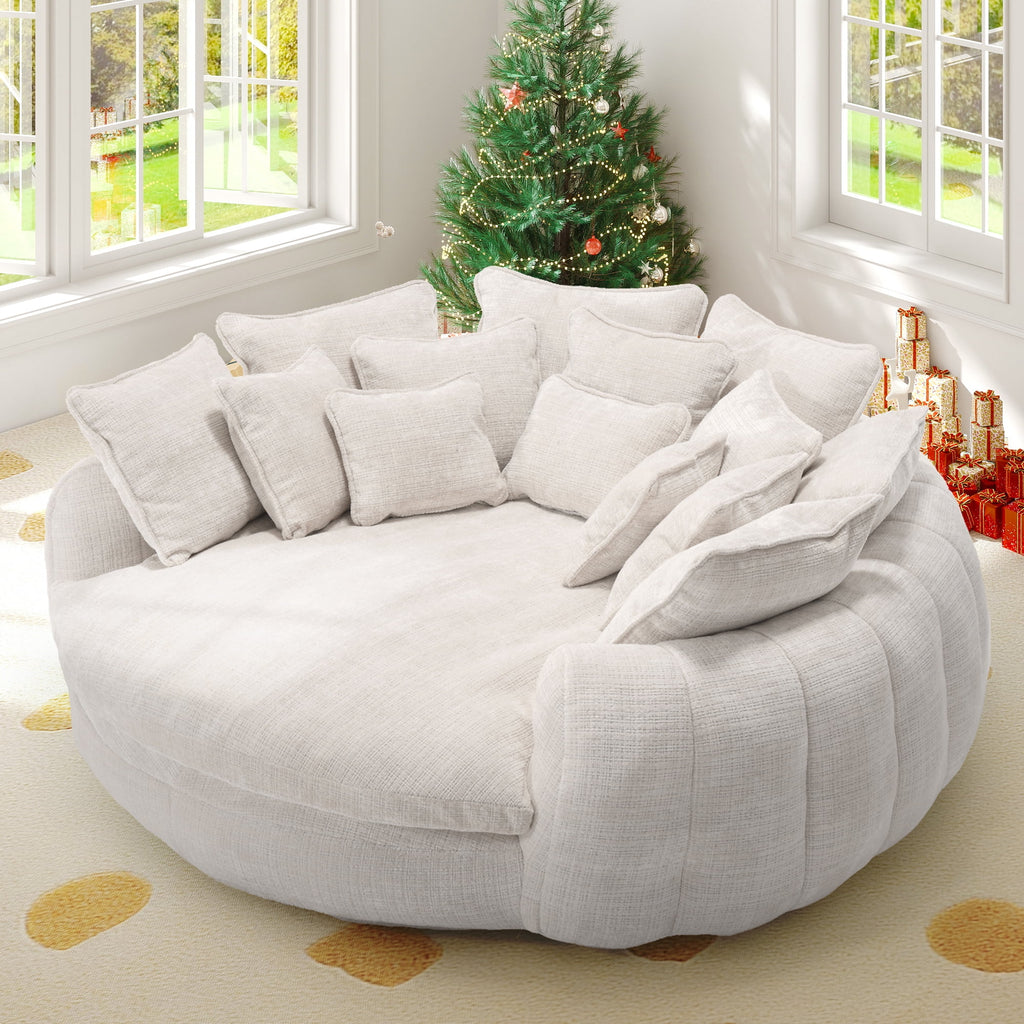 SOLIA 81" Modular Sleeper Sectional Sofa Bed Chenille with Chaise Lounge