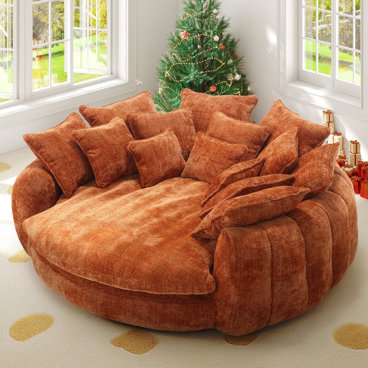 SOLIA 81" Modular Sleeper Sectional Sofa Bed Chenille with Chaise Lounge