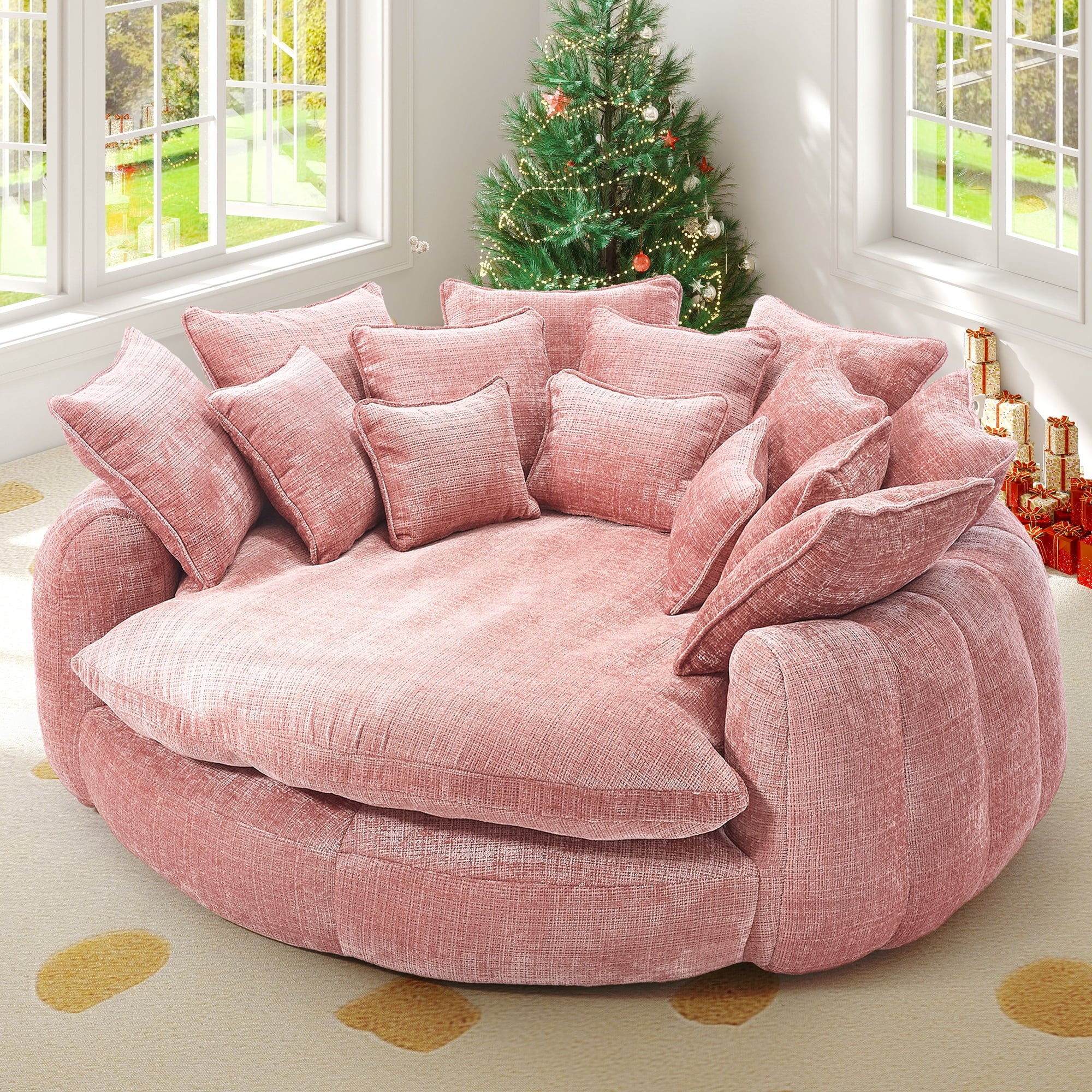 SOLIA 81" Modular Sleeper Sectional Sofa Bed Chenille with Chaise Lounge