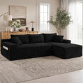 SOLIA 115" L-Shaped Cloud Modular Sectional Couch Faux Leather with Chaise Lounge