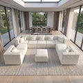 SOLIA 160" 10-Seat U-Shaped Cloud Modular Sectional Couch Chenille with Movable Ottoman