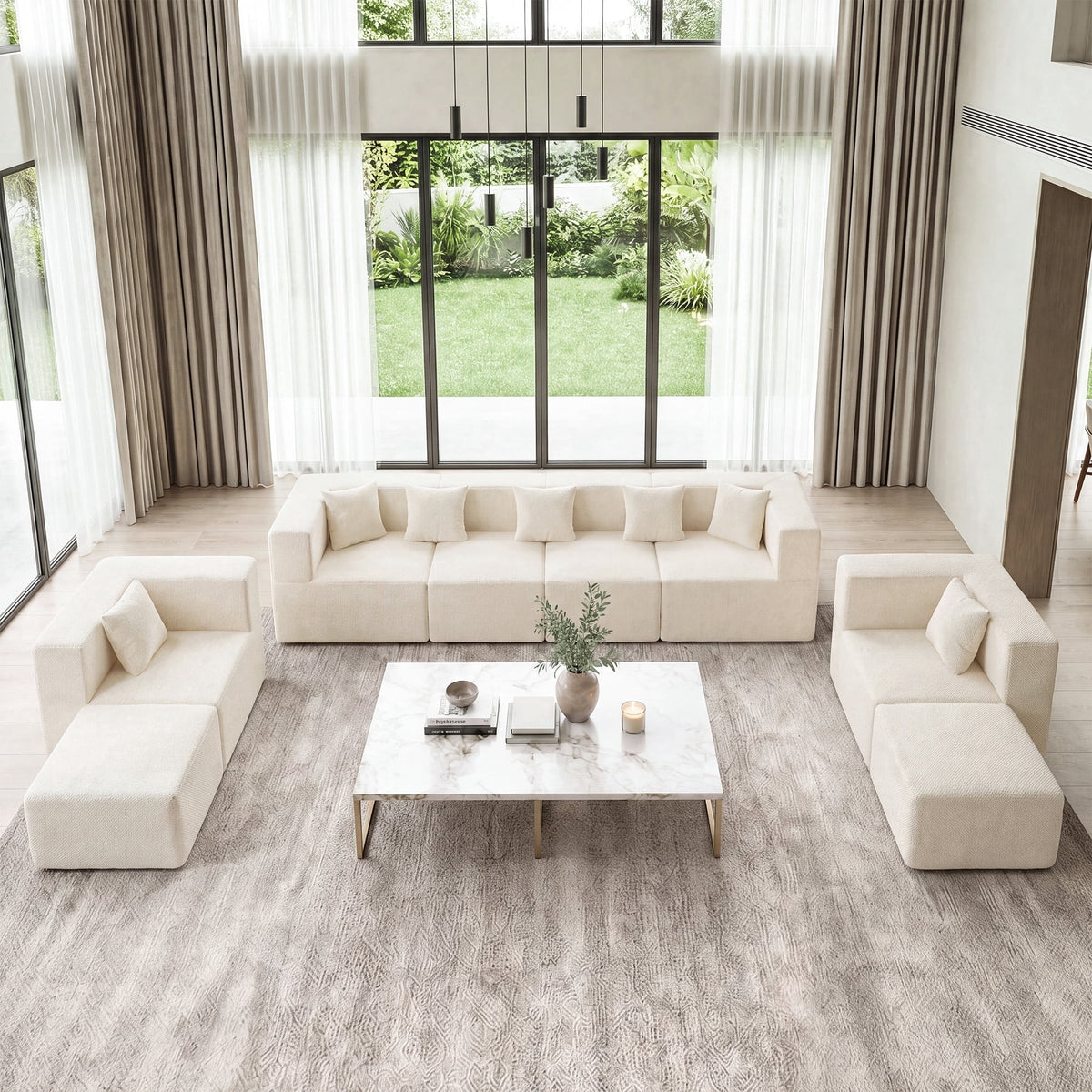 SOLIA 130" 8-Seat Cloud Modular Sectional Couch Chenille
