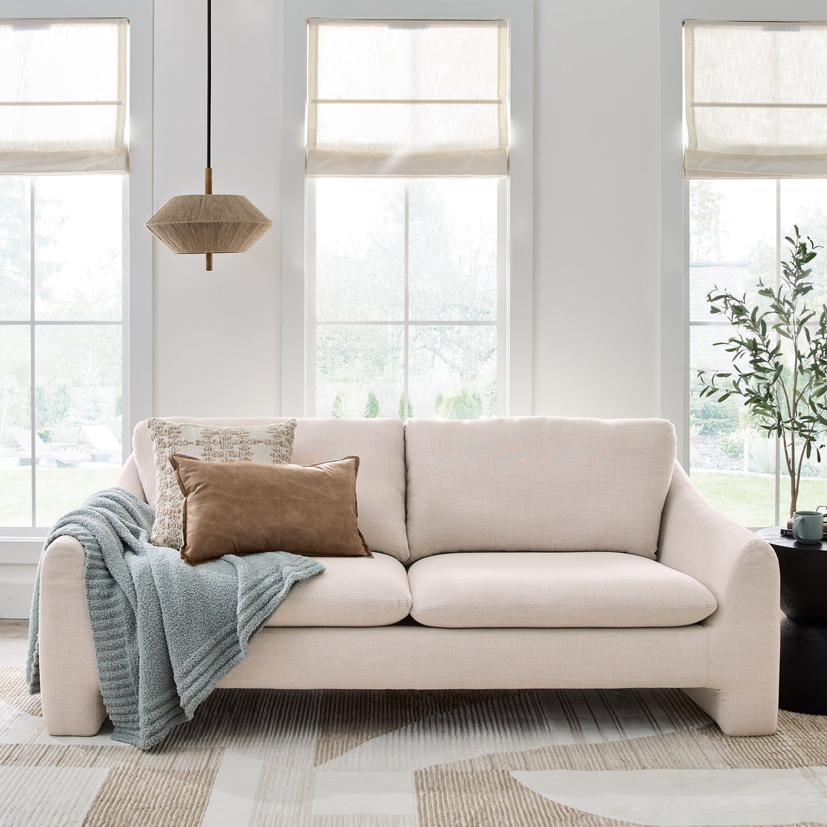  Emerson 83.86" Wide Sofa, Cream