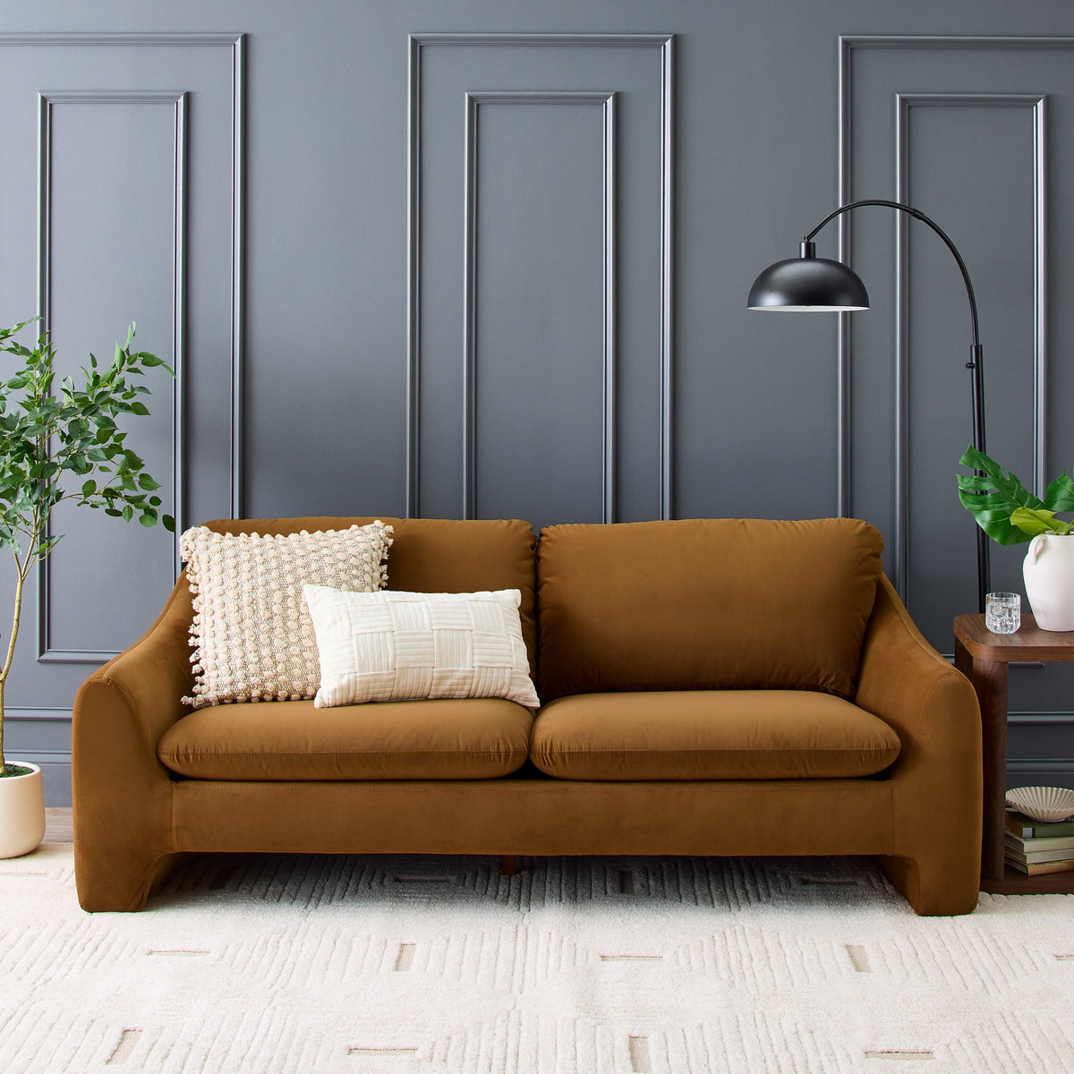SOLIA 83.86" Modular Sectional Sofa Couch Velvet