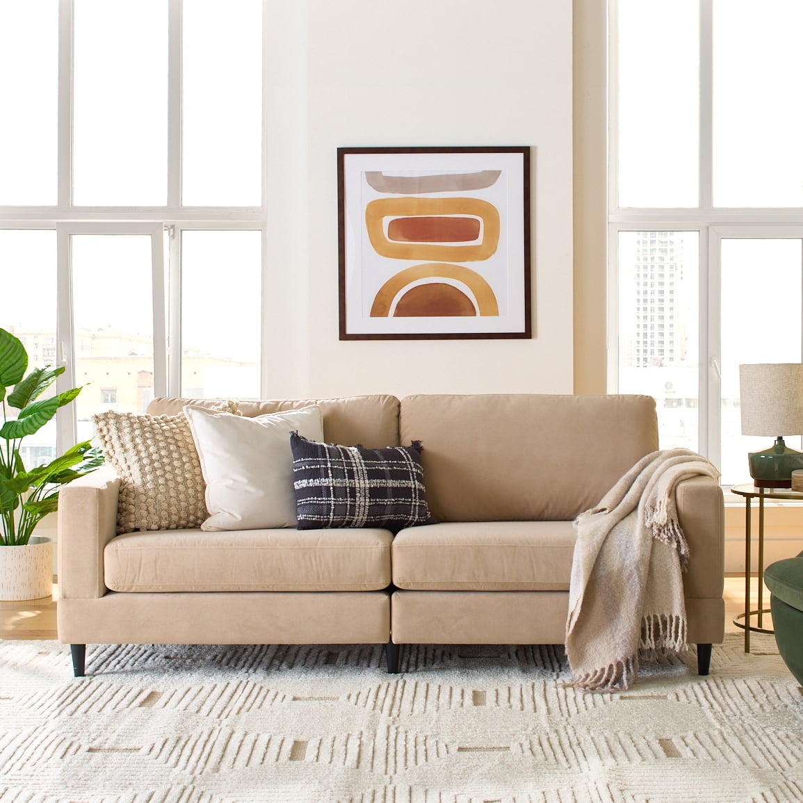 SOLIA 83.46" Modular Sectional Sofa Couch Linen