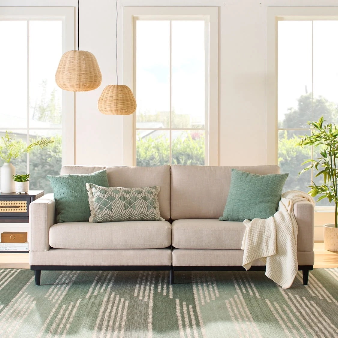 SOLIA 83.46" Modular Sectional Sofa Couch Linen
