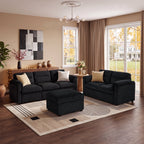 SOLIA U-Shaped Sleeper Sectional Sofa Bed Corduroy