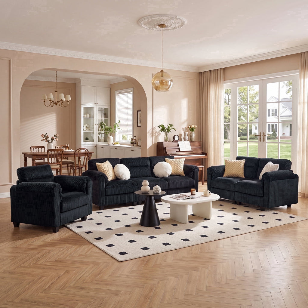 SOLIA Modular Sectional Sofa Couch with Movable Ottoman