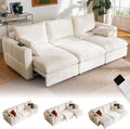 SOLIA 104" 3-Seat Power Reclining Sleeper Sectional Sofa Bed Velvet